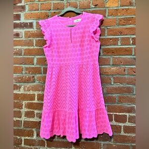 Vineyard Vines Bright Pink Eyelet Dress